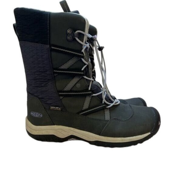 Keen Kids 'Hoodoo' Waterproof Winter Snow Boots In Black Sz 5 Big Girl - Picture 1 of 11